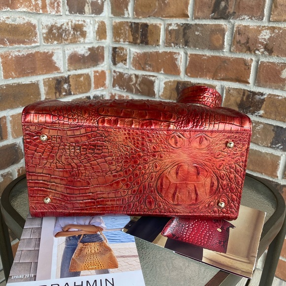 NWT Brahmin Caroline Satchel Red Chili Bag - Picture 8 of 11